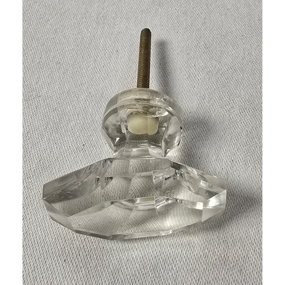 Antique Victorian Clear Glass Drawer/Door Knob -‎ 2"L x 1 1/8"W